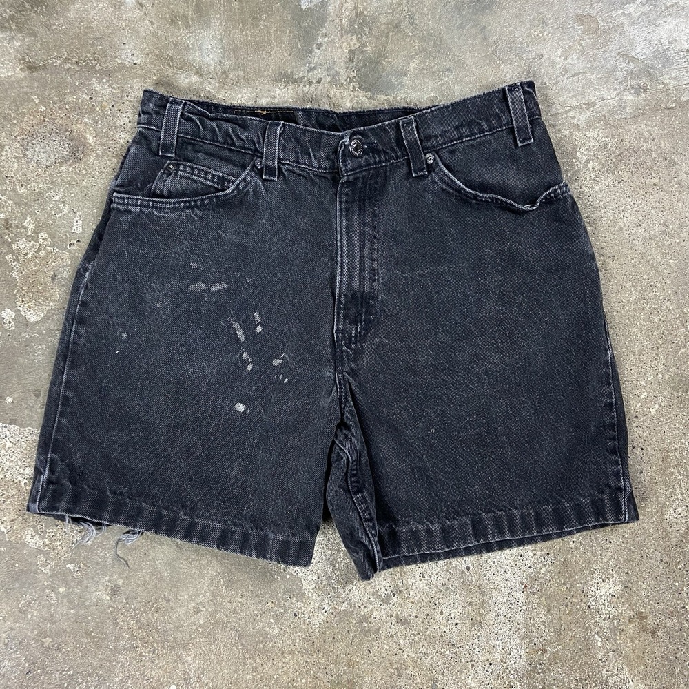 Vintage 90s Levi's 560 Jean Shorts Size 33 Black‎ Denim Loose Fit Casual Wear